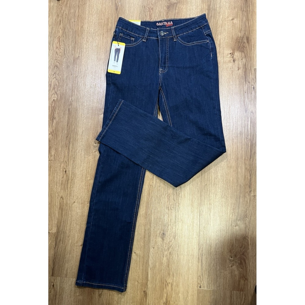 Santana Jeans Womens Size 6 NWT Dark Wash Mid Rise Straight Leg Tummy Control